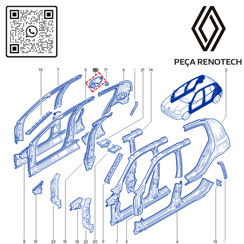 RN 836756-X 7700836756 PORTINHOLA DO TANQUE CLIO II HATCH 2000 A 2016 3